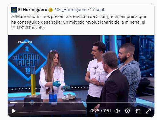 Eva Laín presentando su 'revolucionaria' investigación en El Hormiguero