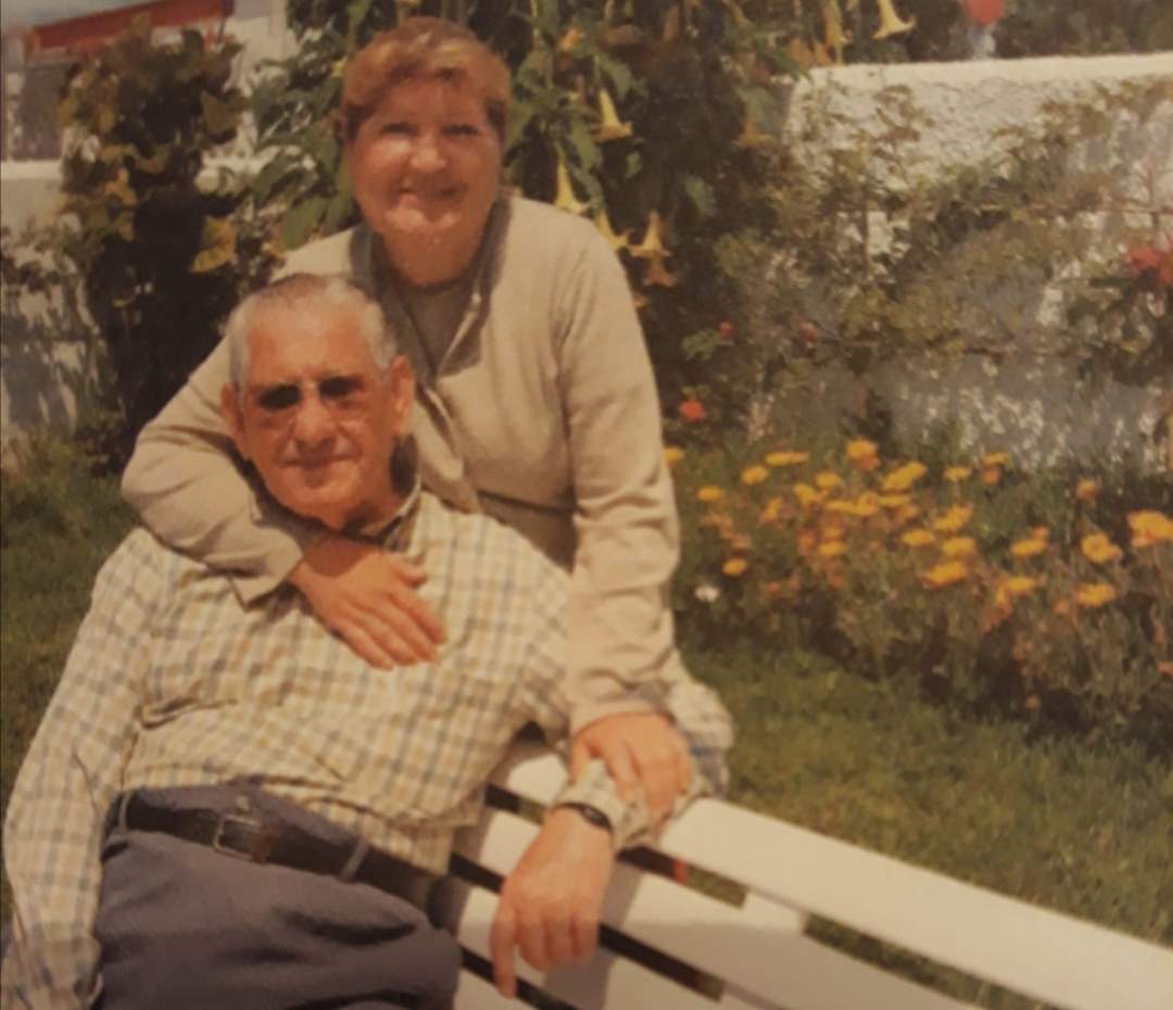 May Abril con su padre