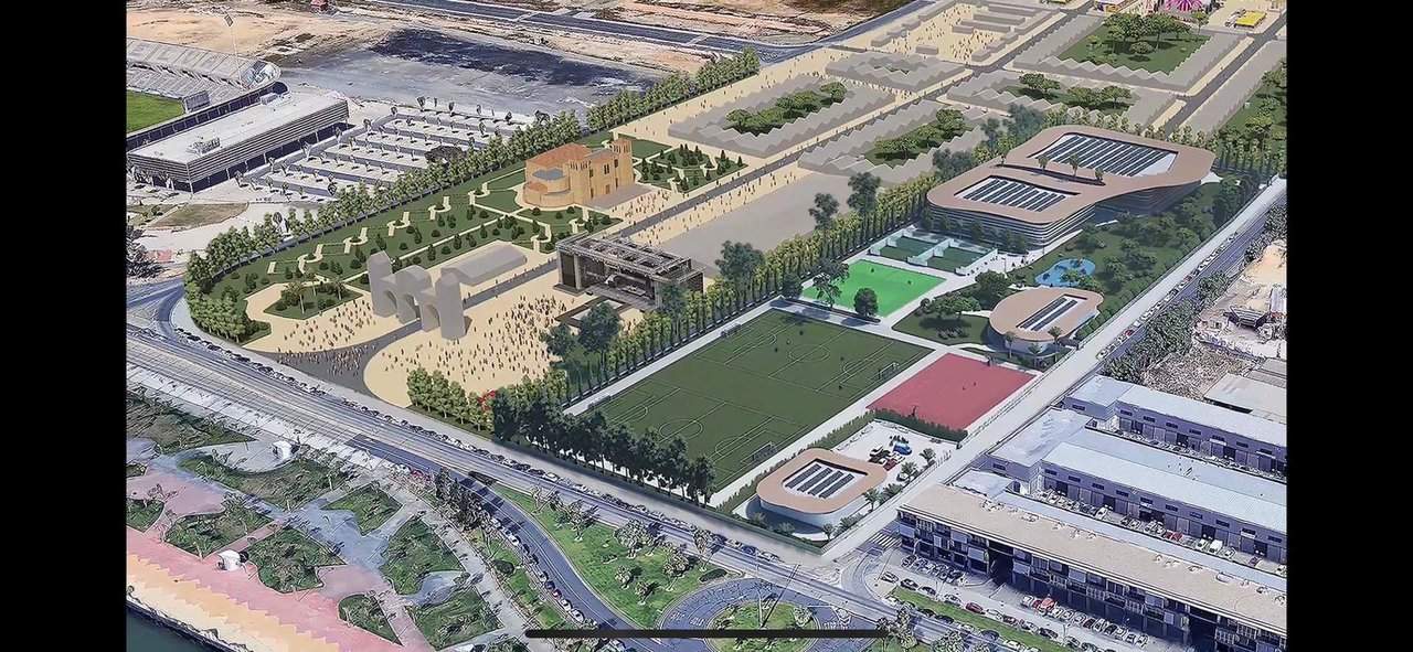 Maqueta del nuevo recinto ferial que ahora incluye el espacio del Tiro de Pichón