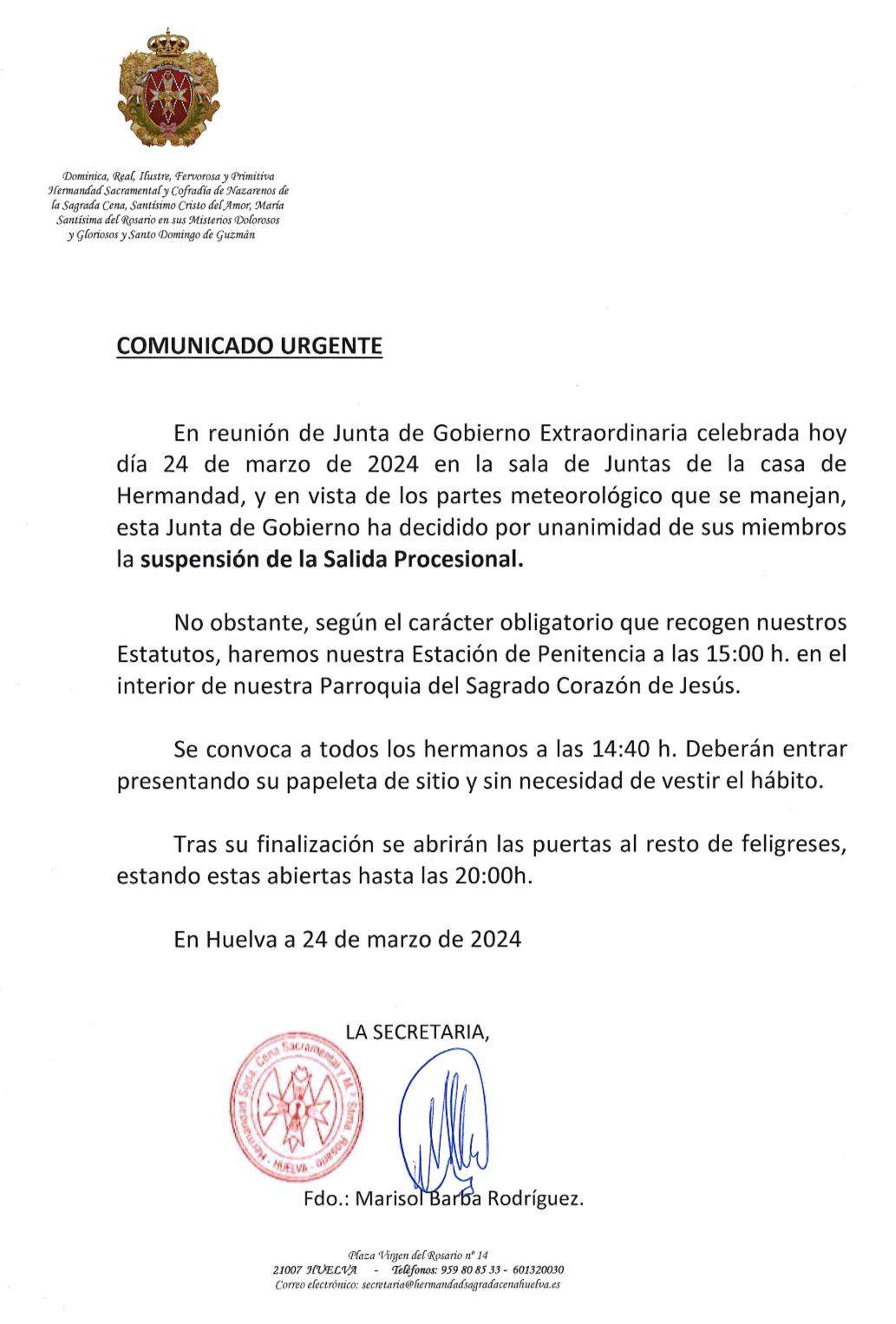 Comunicado de La Cena