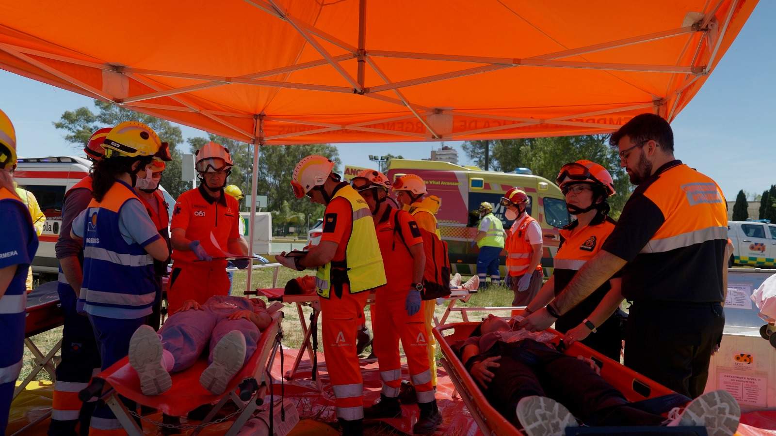 Simulacro en HUelva con un escape de amoniaco