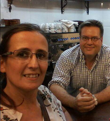 Con su marido Enrique Pallarés