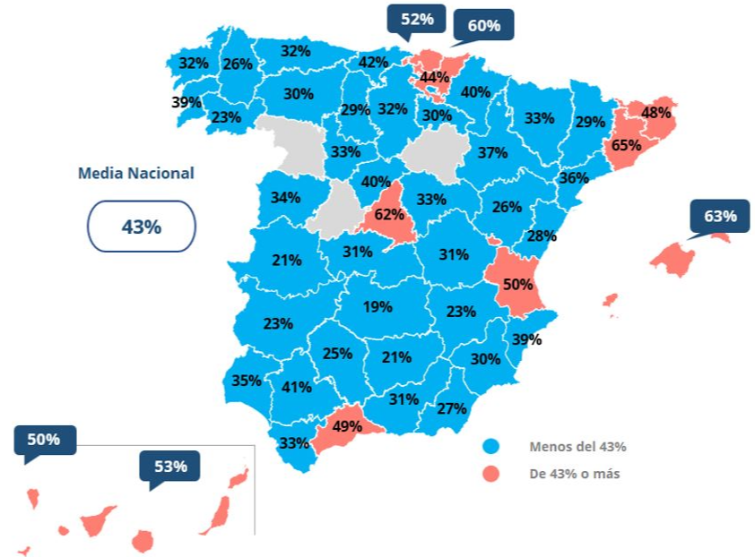 Mapa de gasto por provincias