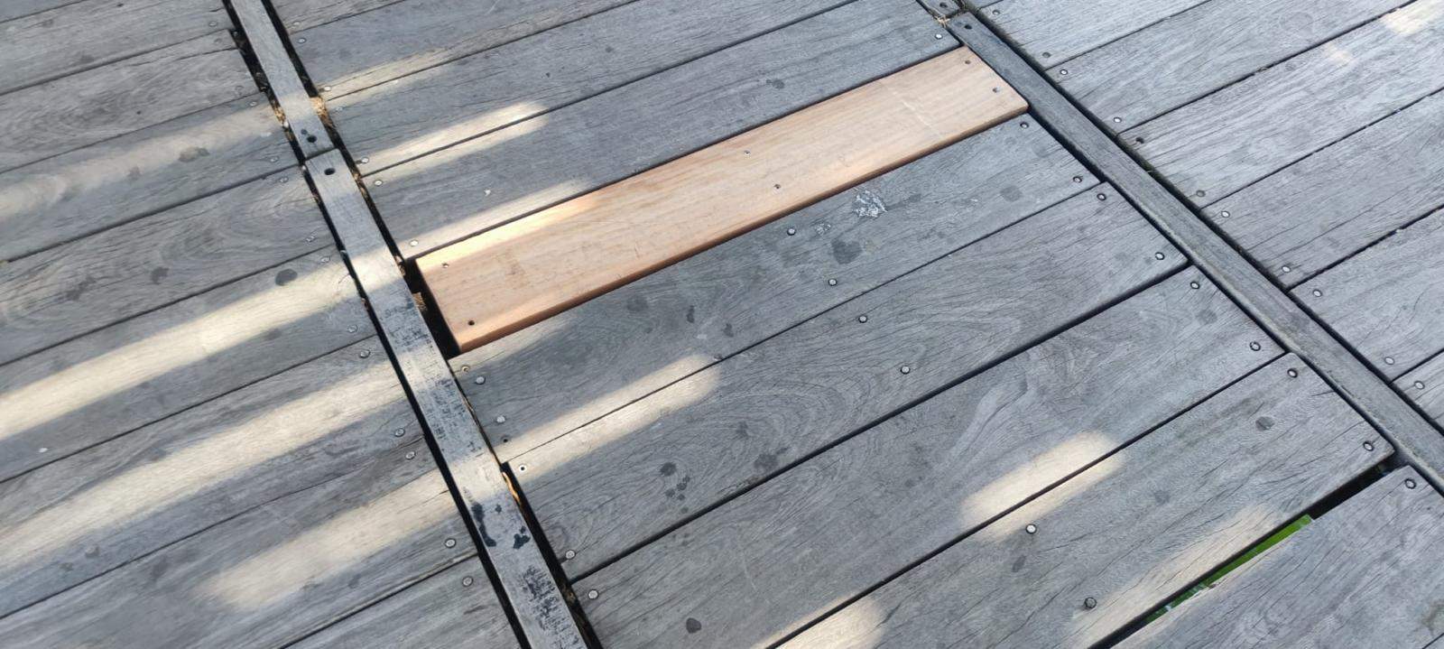 Otra de las zonas reparadas que muestra el Consistorio