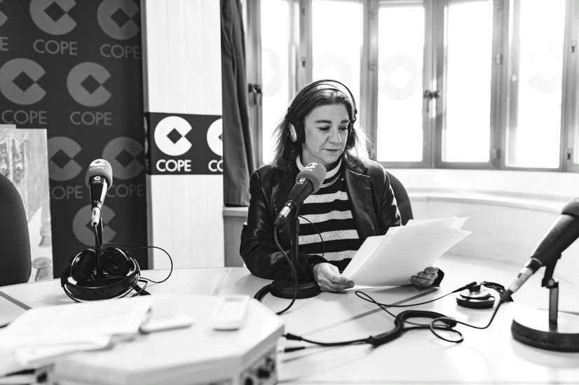 Ana durante un informativo