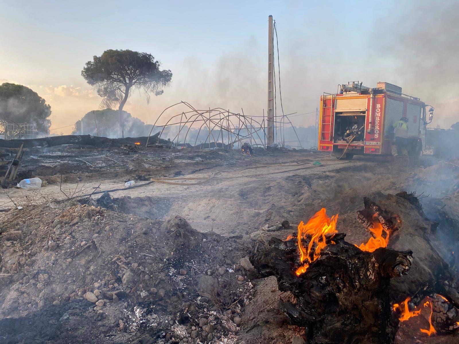 Un camión del Consorcio, en la zona