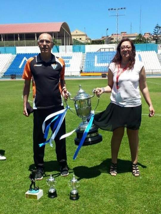 Posando con la Copa de le Reina