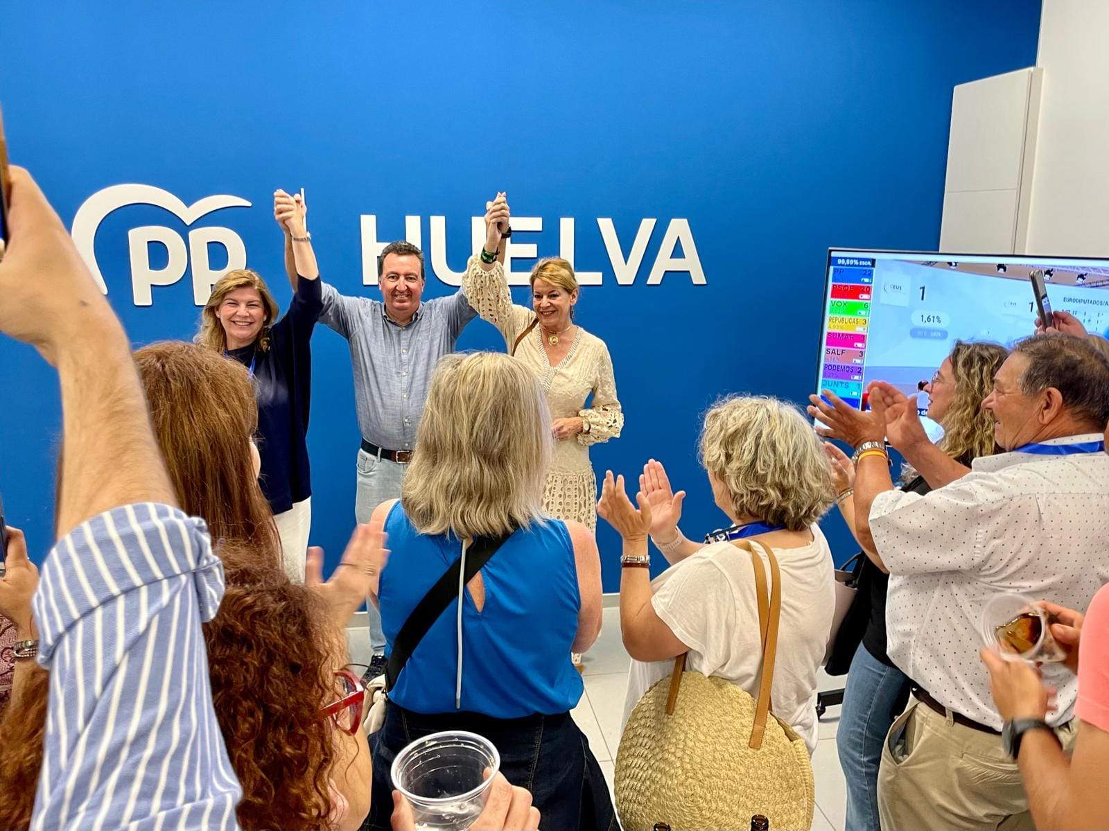 Celebración de la victoria en las Europeas en la sede del PP