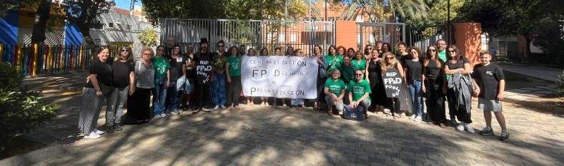 Imagen de la protesta en el IES La Orden