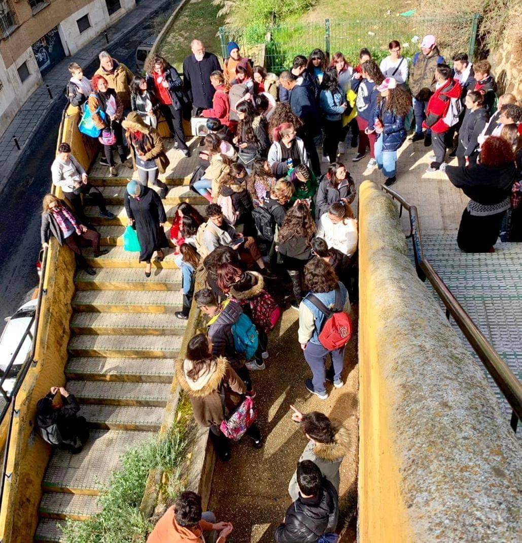 Una de las visitas al cabezo de los estudiantes