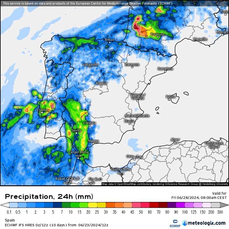 Movimiento de la DANA para este jueves