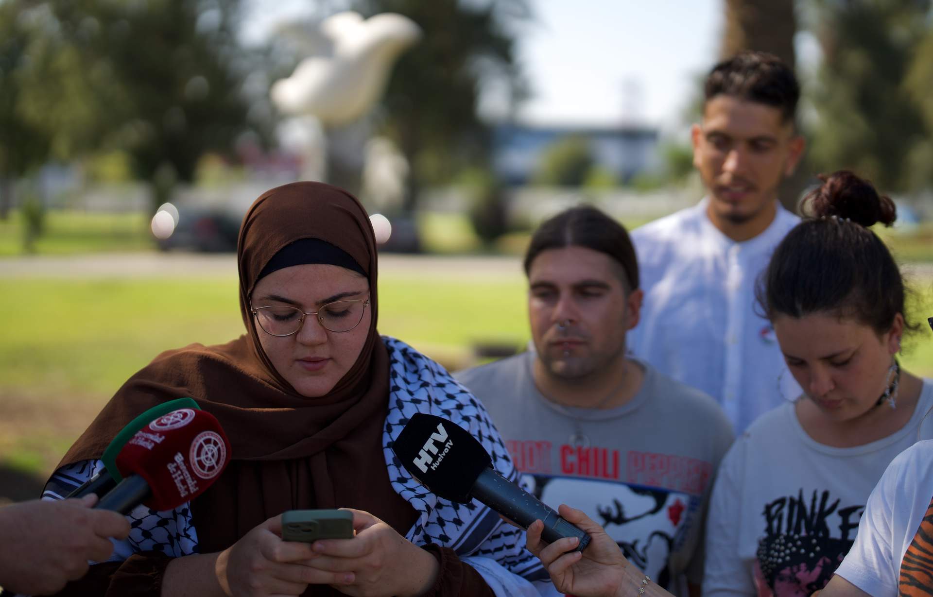 Un momento del acto en apoyo al pueblo palestino