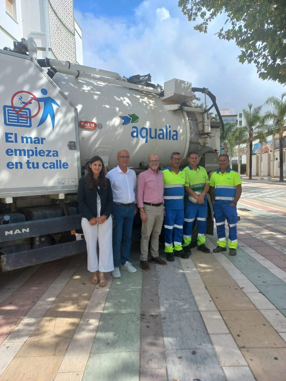 Bibiano Oria con equipo Aqualia Lepe