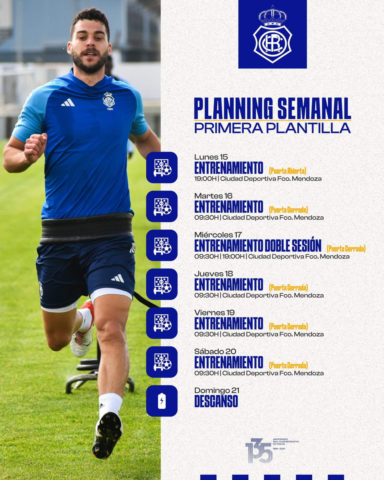 El plan de la semana para el Recreativo.