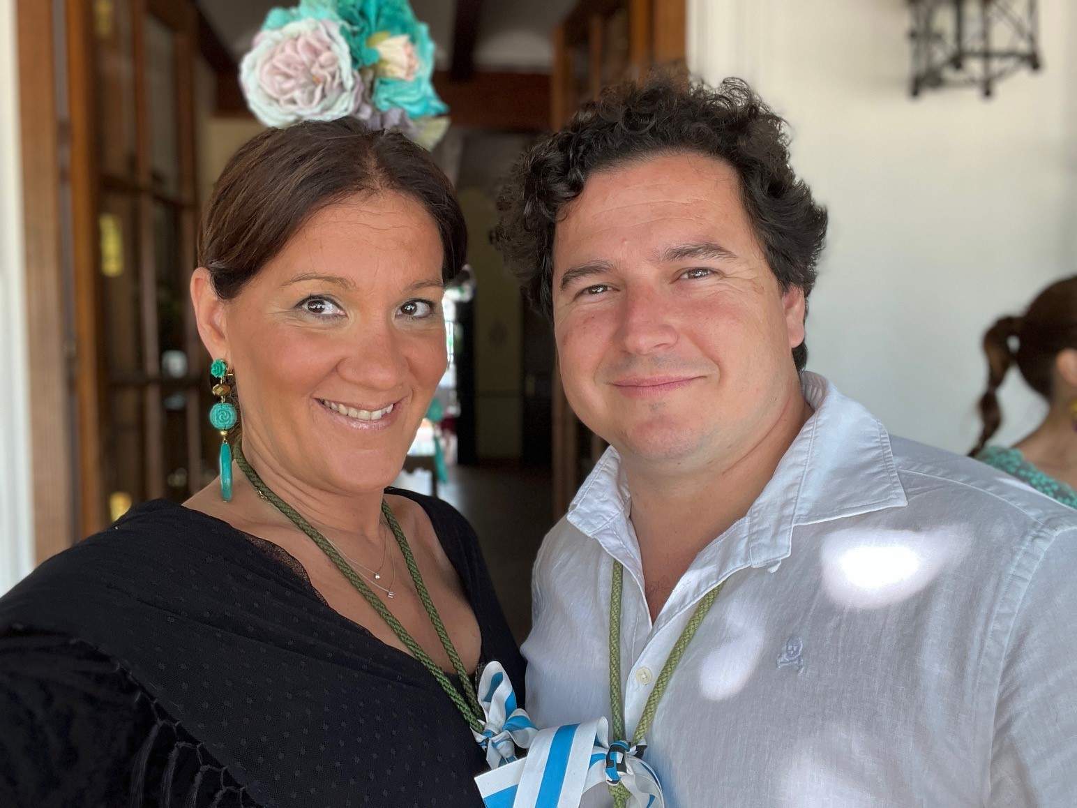 En el Rocío con su pareja Borja