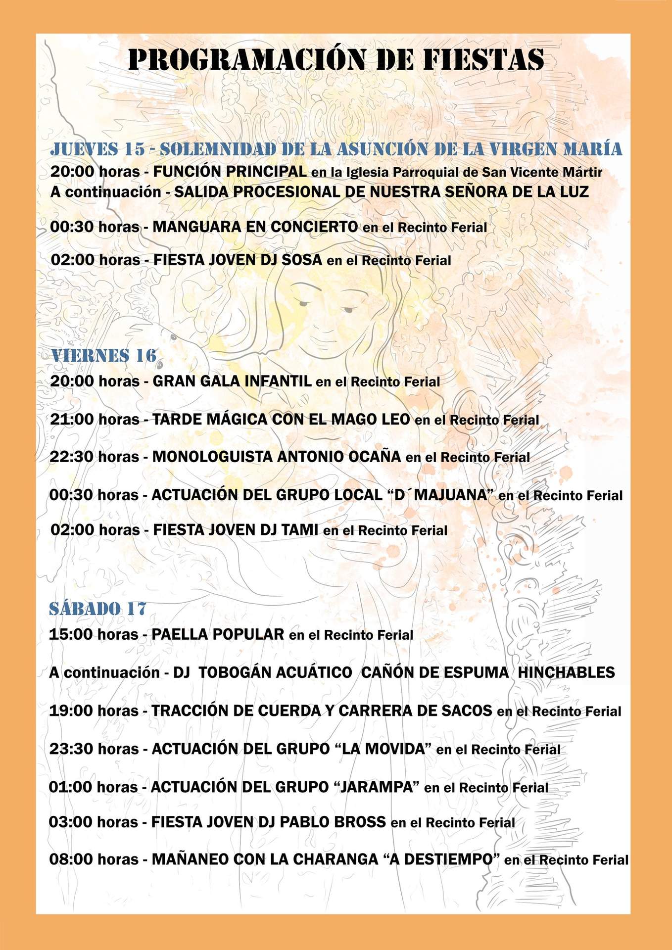 Programación de fiestas