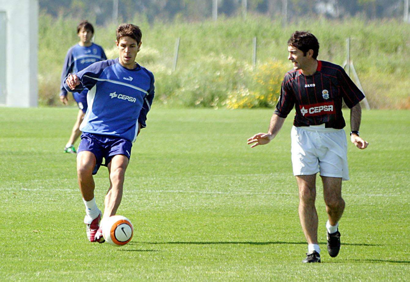 En un entreno junto a Aitor Tornavaca