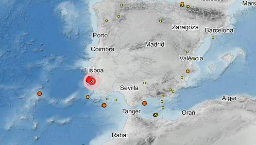 Captura de pantalla del lugar del sismo