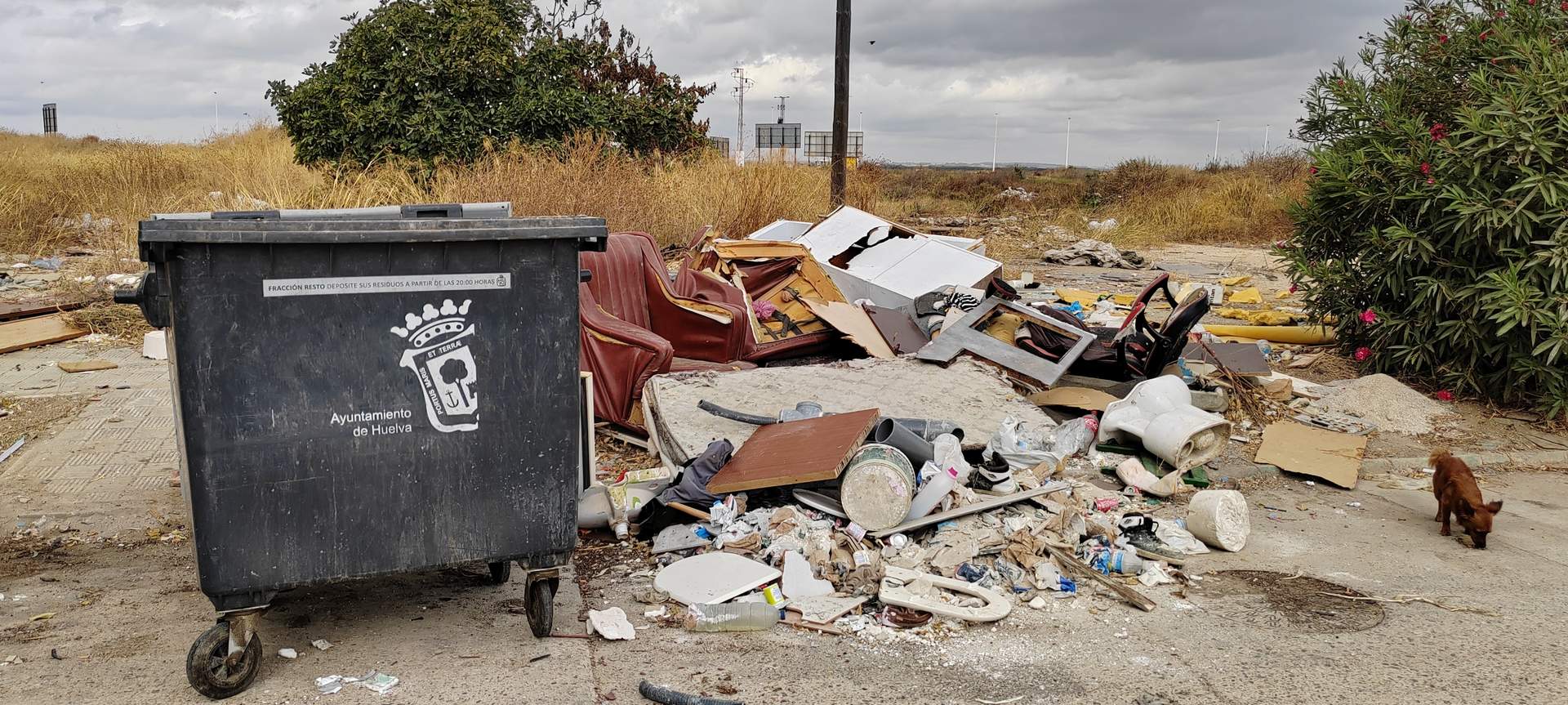 Basura en marismas del Odiel