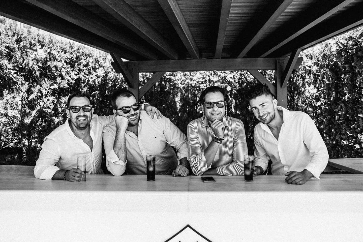 Álvaro con sus amigos Luis Santamaría, Dani Robles y José Mier