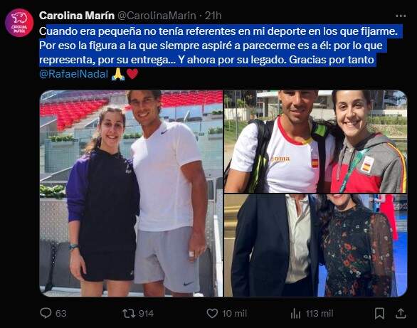 Captura de pantalla del TT (X) de Carolina