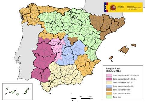Mapa de zonas afectadas y en riesgo