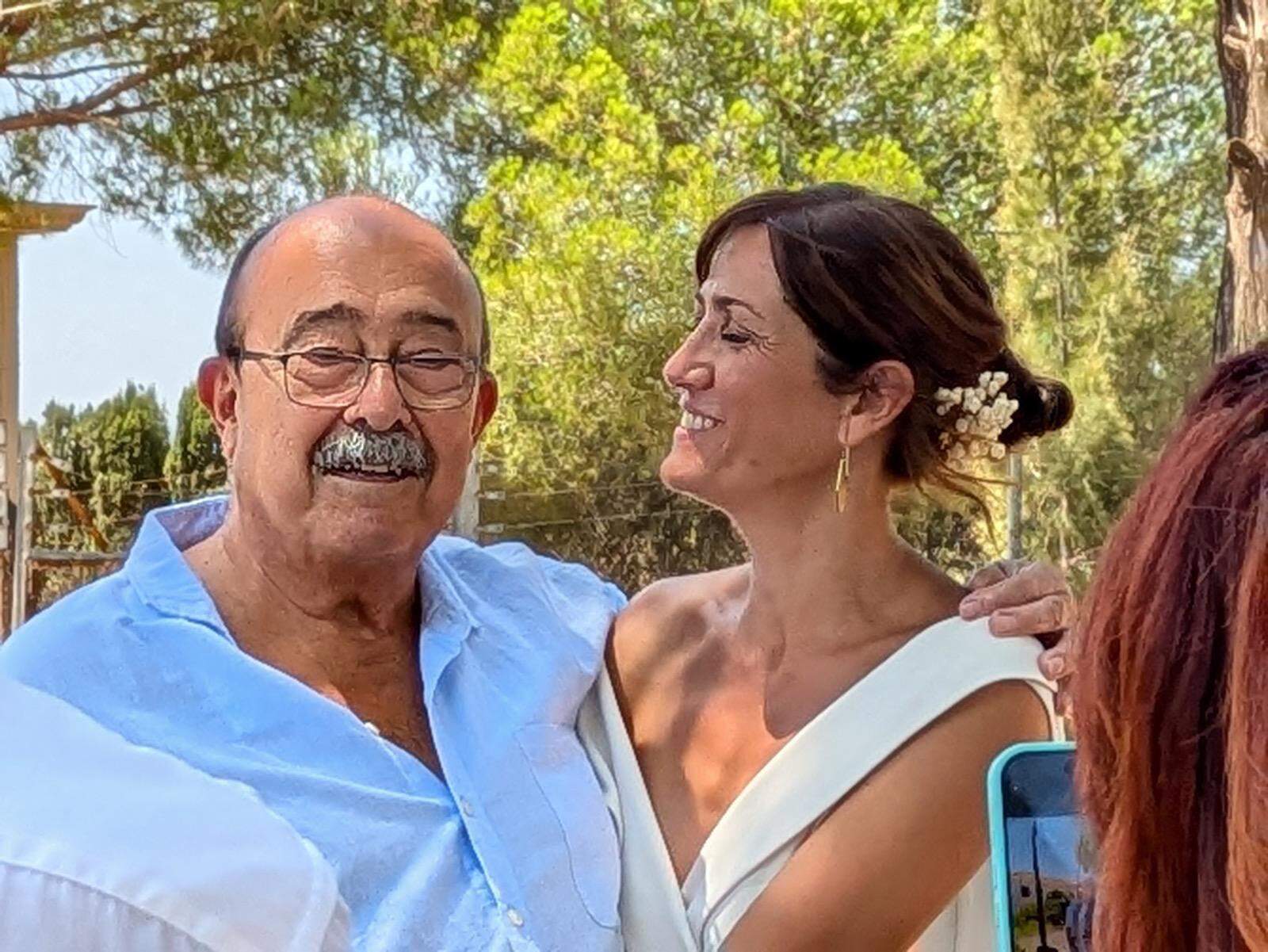 Con su hija Marí Ángeles el día de su boda