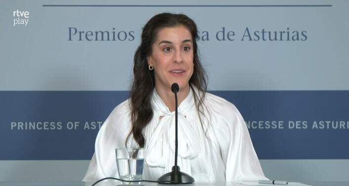 Carolina María, en Asturias esta tarde (Foto captada de RTVE)