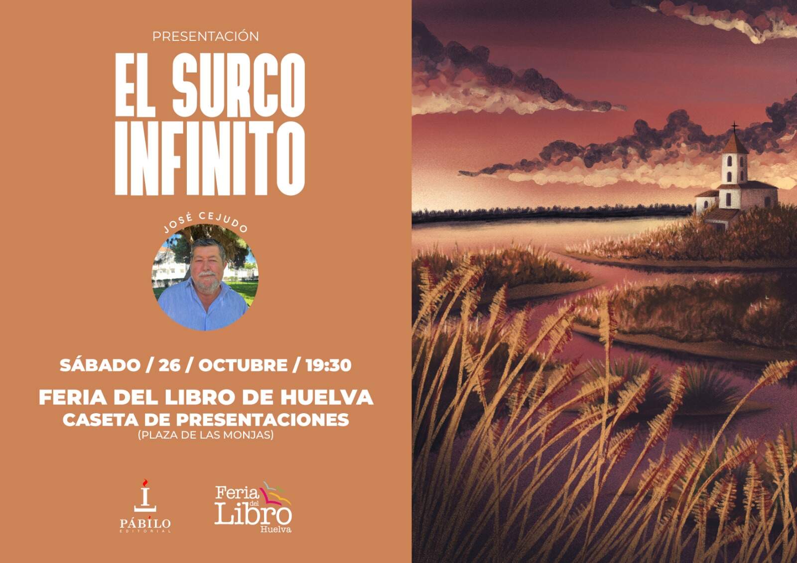 Portada del libro e invitación al acto