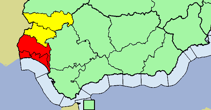 Mapa de avisos de AEMET a las 3.35 de la madrugada