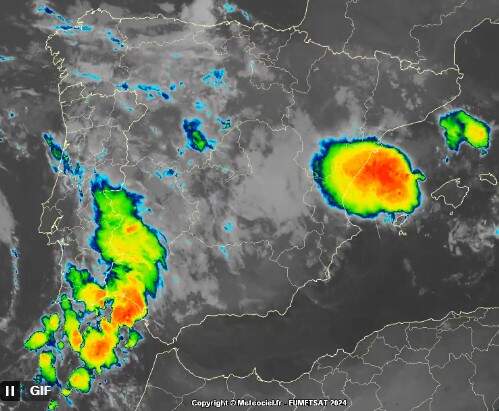 sistemas convectivos Levante y Huelva 1 de Nov. DANA gemela