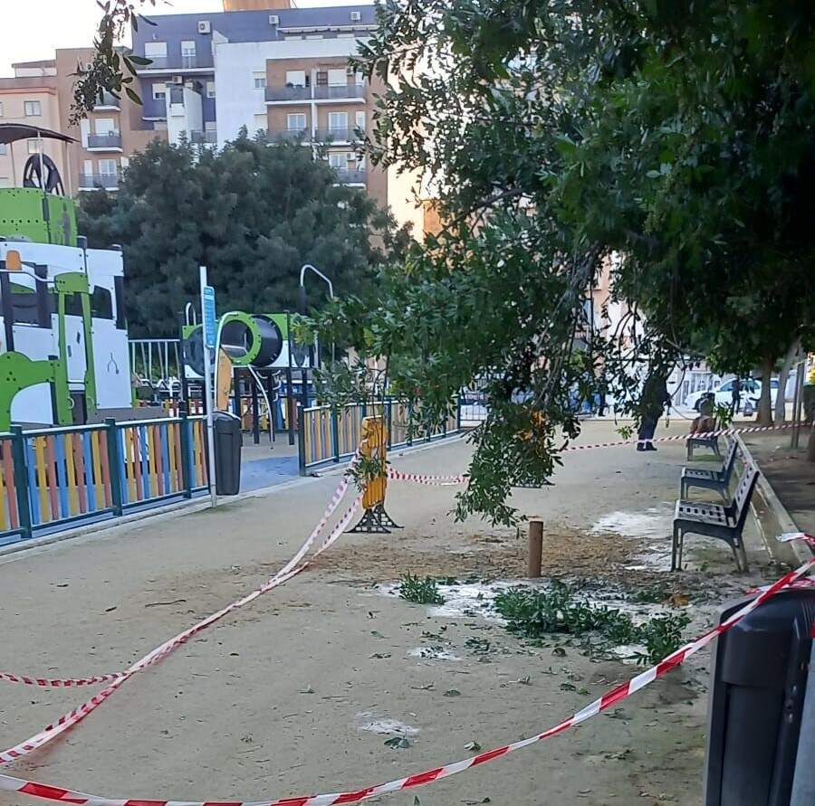 Tubo dejado en la zona infantil