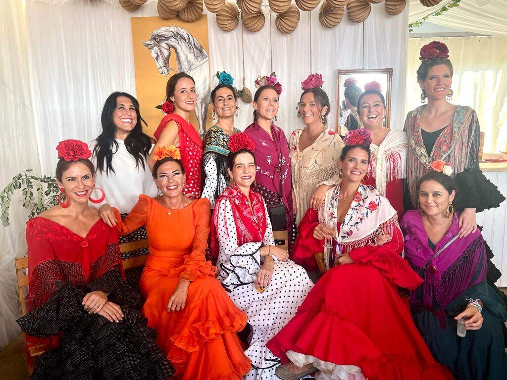 En la feria del Caballo con las chicas de la caseta ´Las Tarajas´