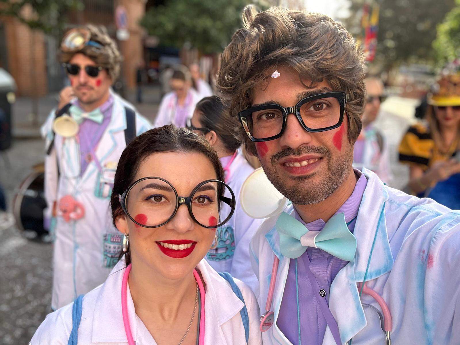 Durante las Fiestas del Carnaval Colombino junto a su marido Fran