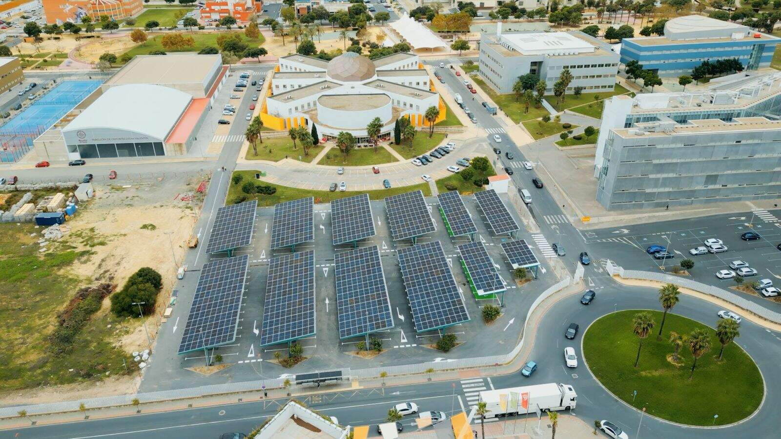 Panorámica aérea de la instalación