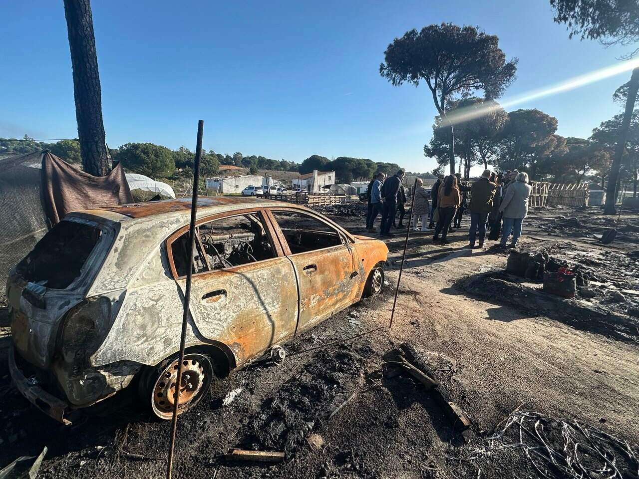 Situación del campamento una semana después del incendio