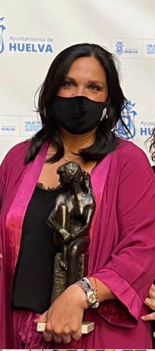 Recibiendo el Premio Marisma Mujeres por la Igualdad