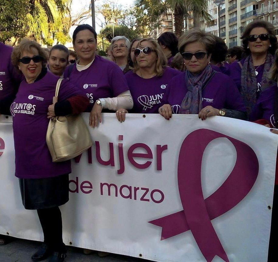 En una de las primeras manifestaciones con el colectivo de mujeres