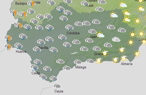 Mapa de previsión hoy y mañana