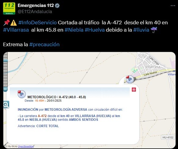 Corte carretera A-472