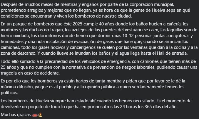 Denuncia Parque Bomberos