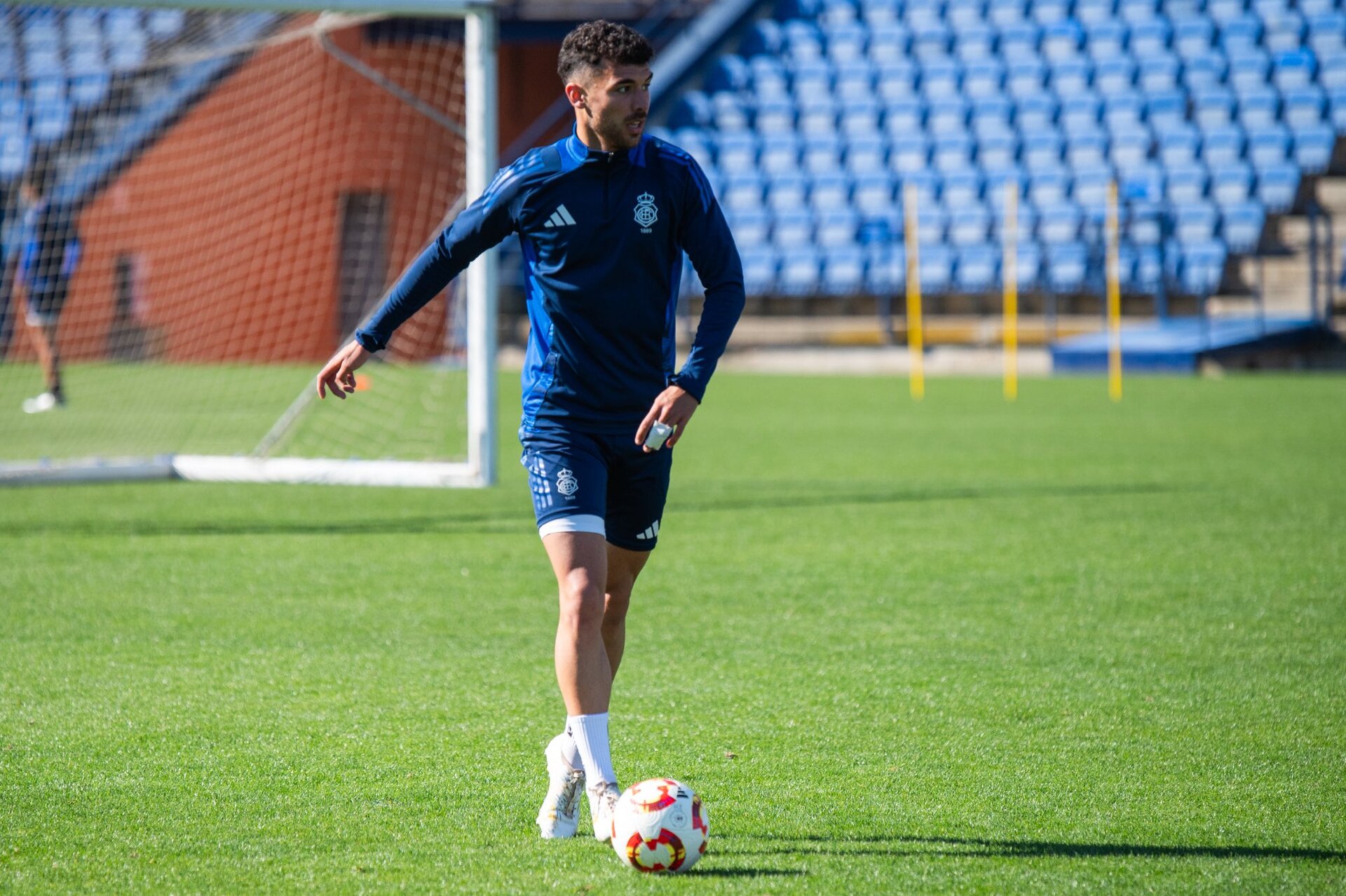 El Recre entrenando hoy.