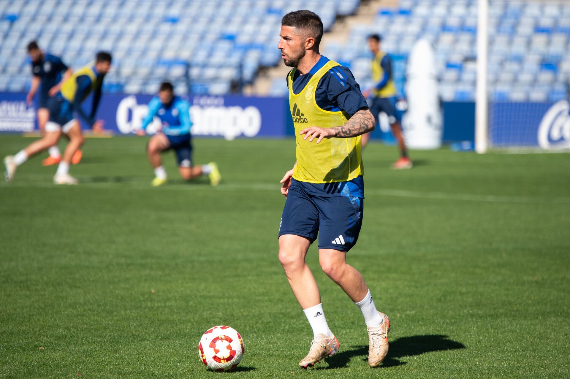El Decano ejercitándose hoy en el Nuevo Colombino.