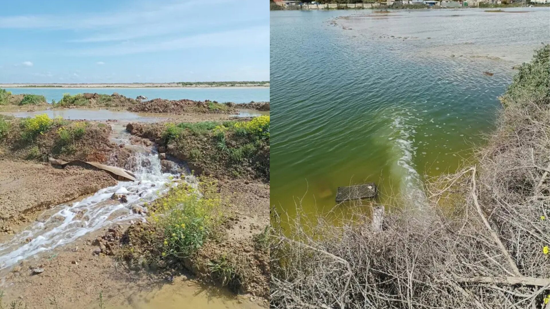 Vertidos de aguas ácidas frente a la ciudad de Huelva