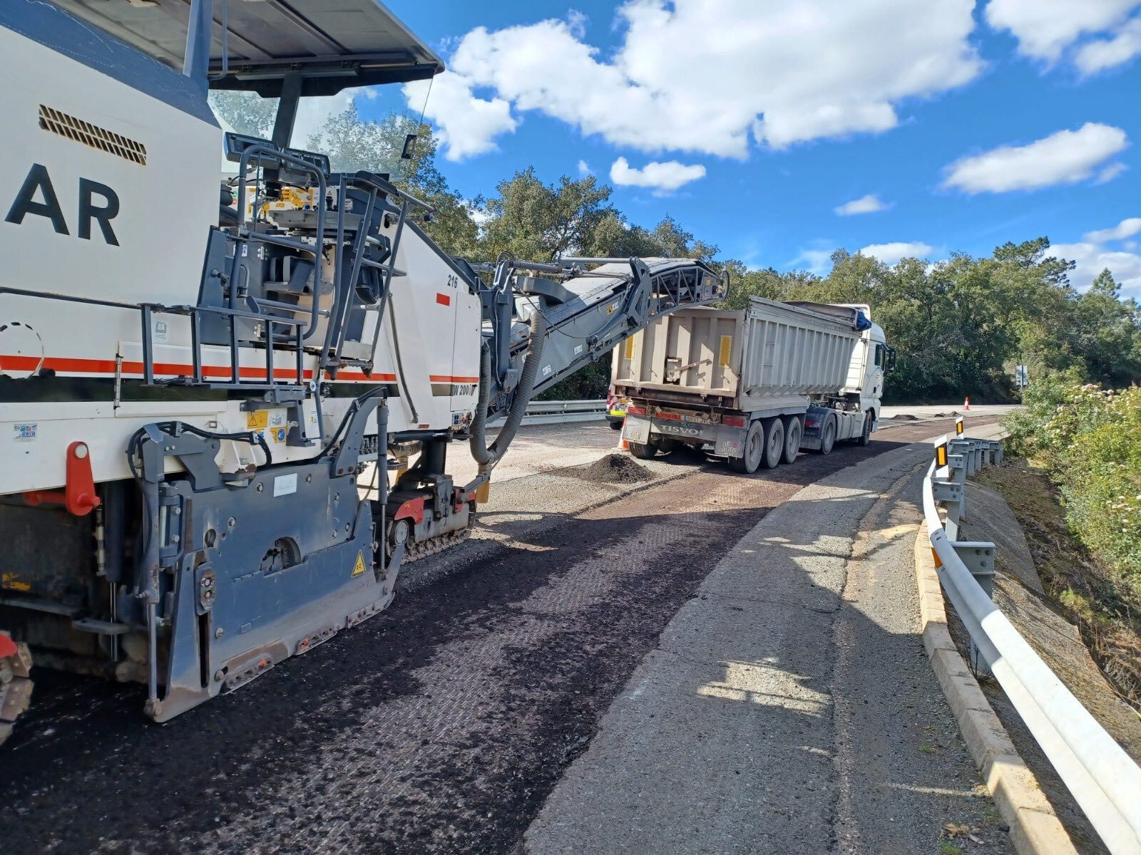Obras en la N-435