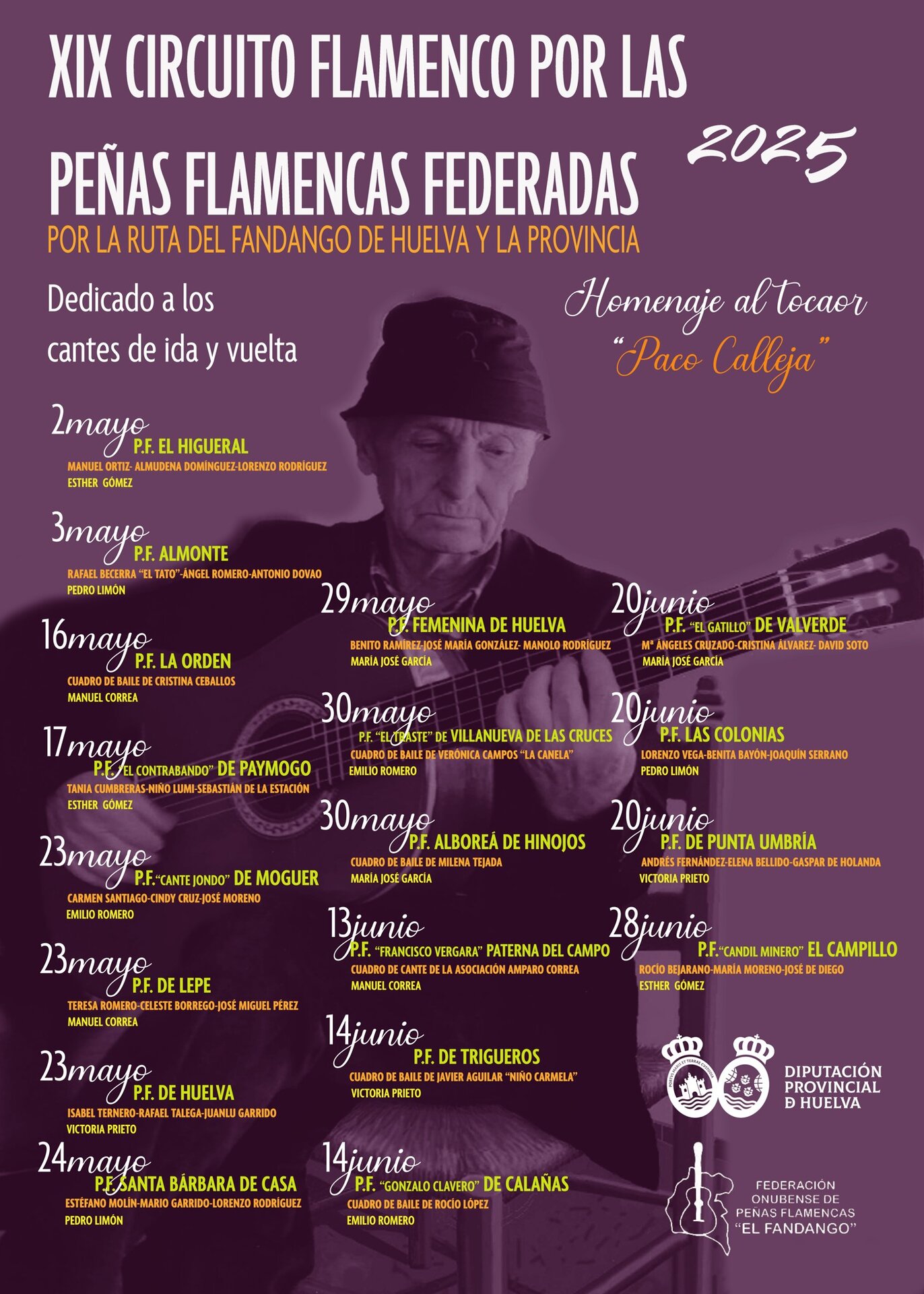 Actuaciones y veladas previstas