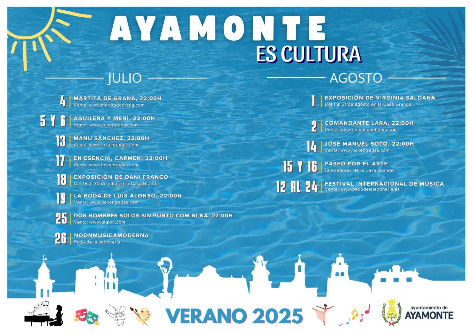 Programación cultural de Ayamonte para este verano