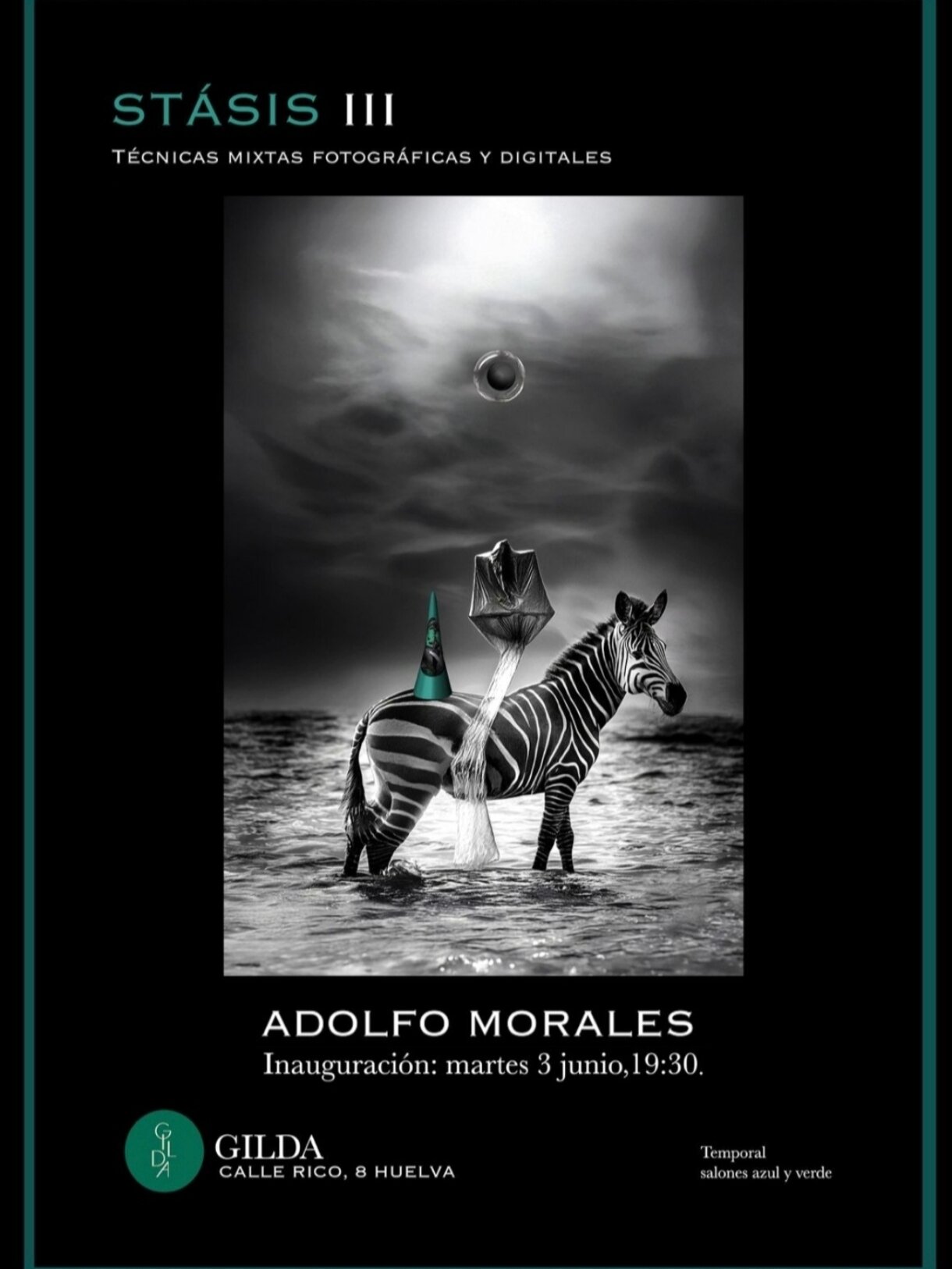 Cartel anunciador de la Expo de Adolfo Morales