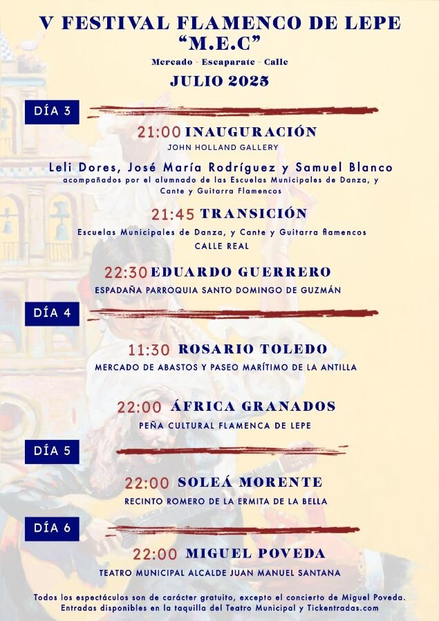 Horarios del Festival Flamenco Lepe