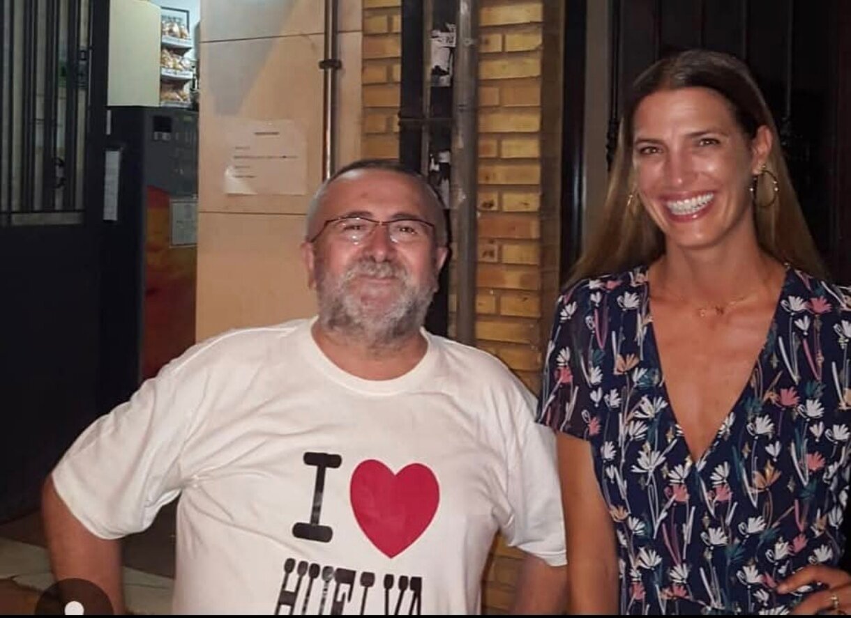 Con la modelo Laura Sánchez